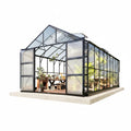 Polycarbonate Greenhouse Built for Year-Round Growing, 10X18 Aluminum Frame, 4 Roof Vents, Rain Gutter