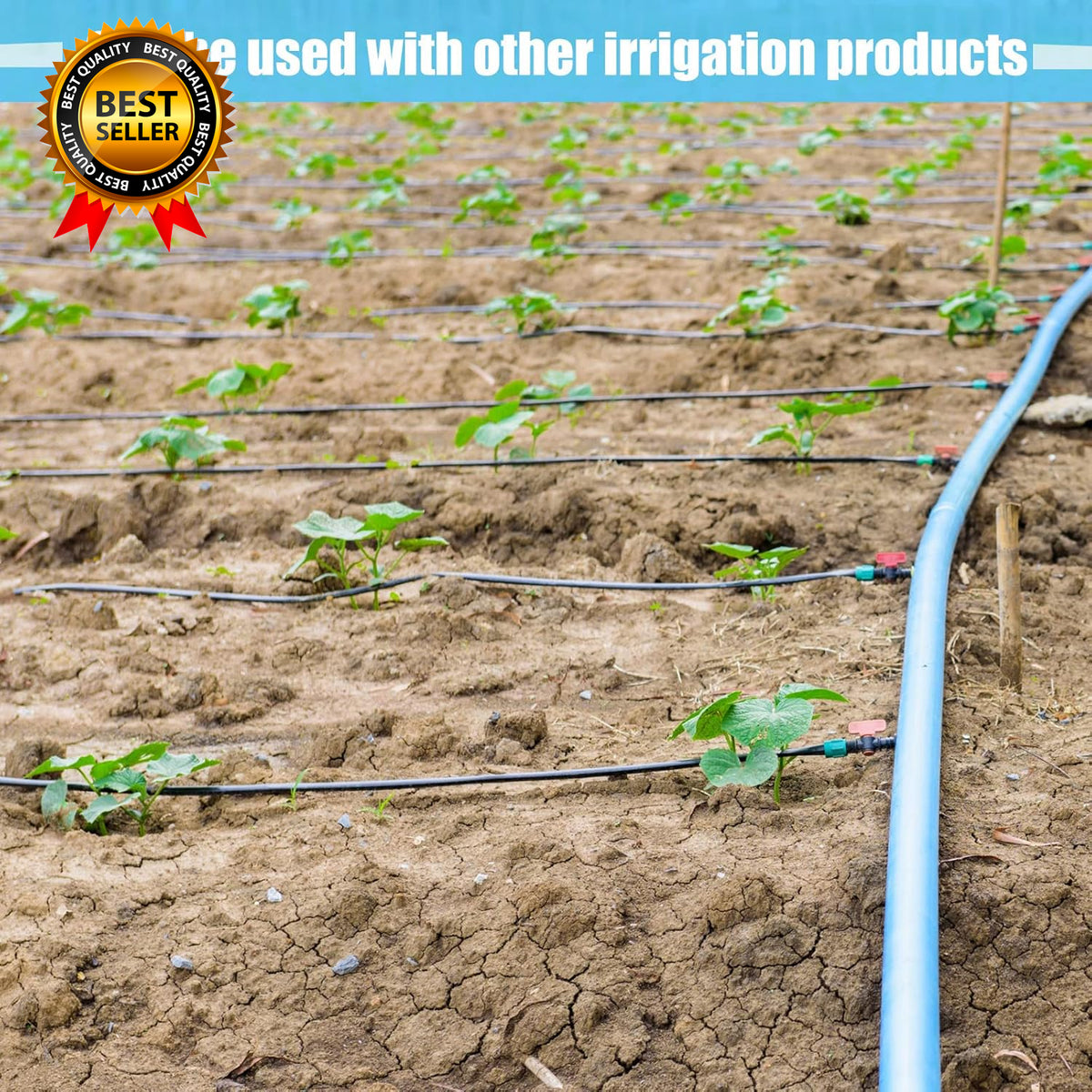 1000Ft 5/8 Inch Drip Tape 6" Spacing Roll 8 Mil Irrigation Hose Garden Watering