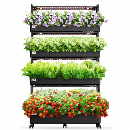 Large Hydroponics Growing System Kit, 120 Pods Vertical Hydroponic Garden with 2 Light Modes Grow Light, Auto Circulating Water System, 48L Indoor Gardening System for Herb Vegetable Fruit