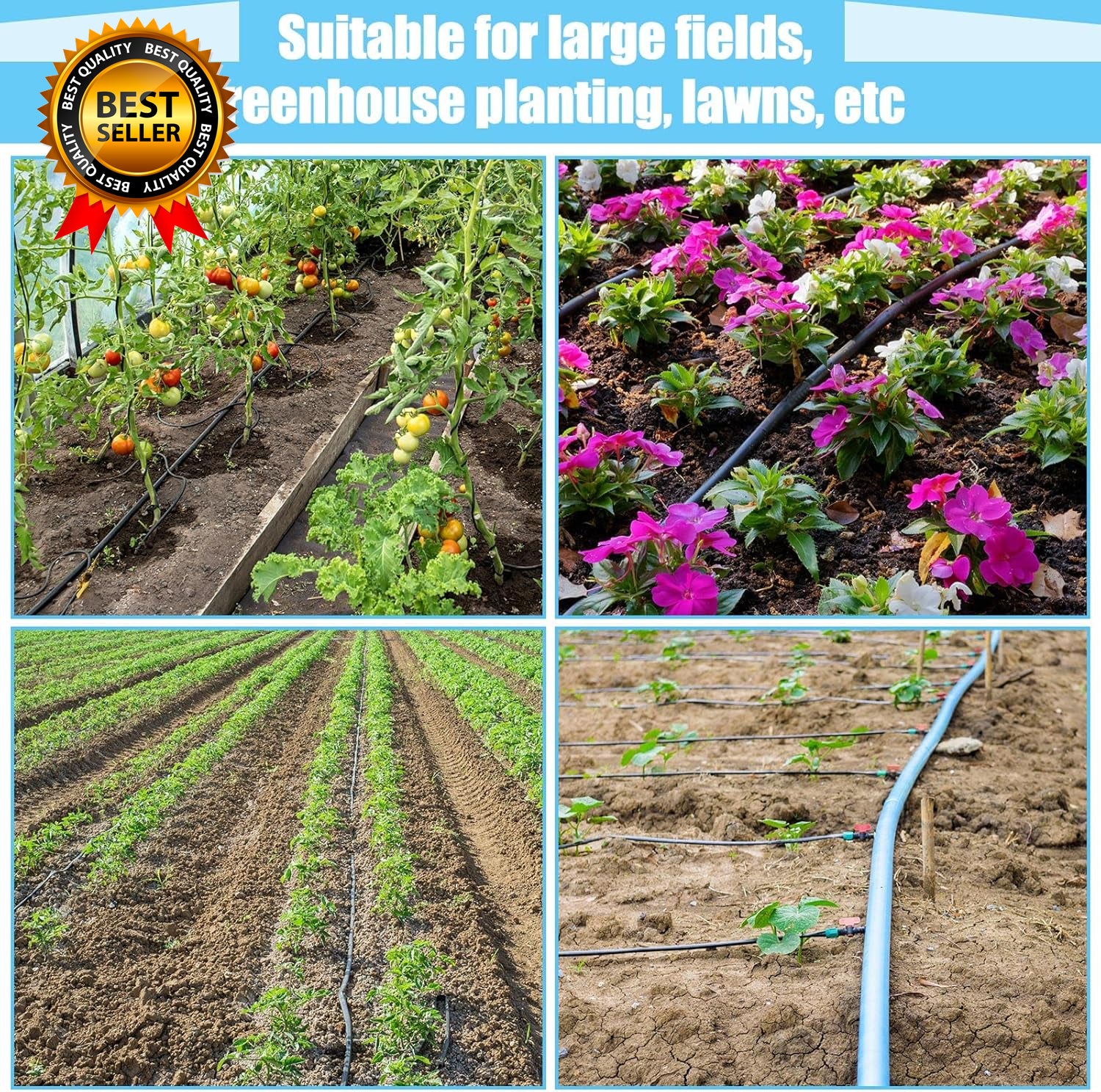 1000Ft 5/8 Inch Drip Tape 6" Spacing Roll 8 Mil Irrigation Hose Garden Watering