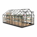 Greenhouses for Outdoors, 8X14.2 FT Polycarbonate Greenhouses with 2 Adjustable Roof Vent, Windproof, Walk-In Aluminum Frame Green Houses for outside with Sliding Door, Garden (8X14.2Ft)