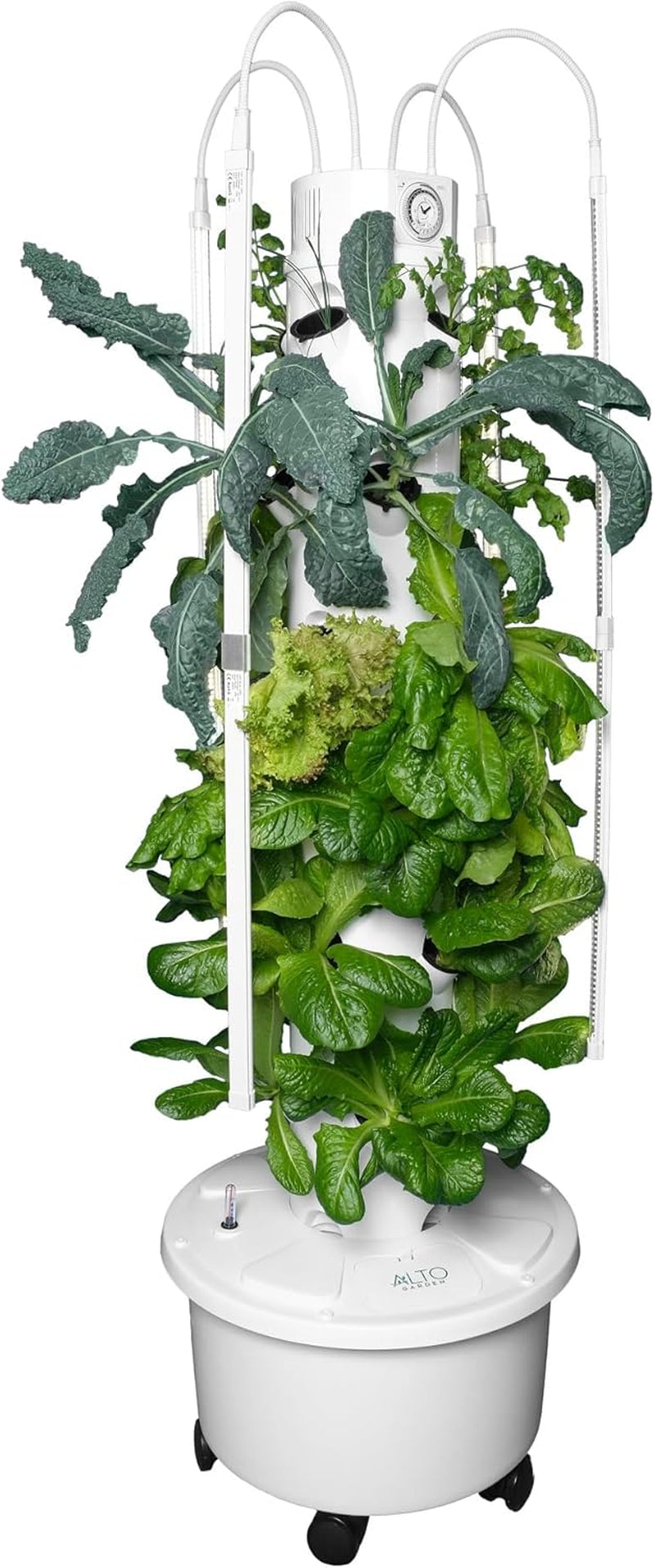 GX Hydroponic Tower | Vertical Planter Tower | Hydroponics Growing System Kit | Food Grade with 24 Net Pots (With LED Grow Lights)