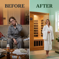 Andora 2-Person Low EMF FAR Infrared Sauna, Canadian Hemlock — Before & After