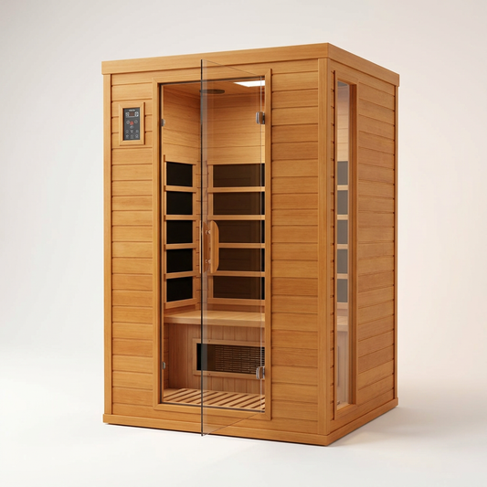 Andora 2-Person Low EMF FAR Infrared Sauna, Canadian Hemlock — Studio Shot